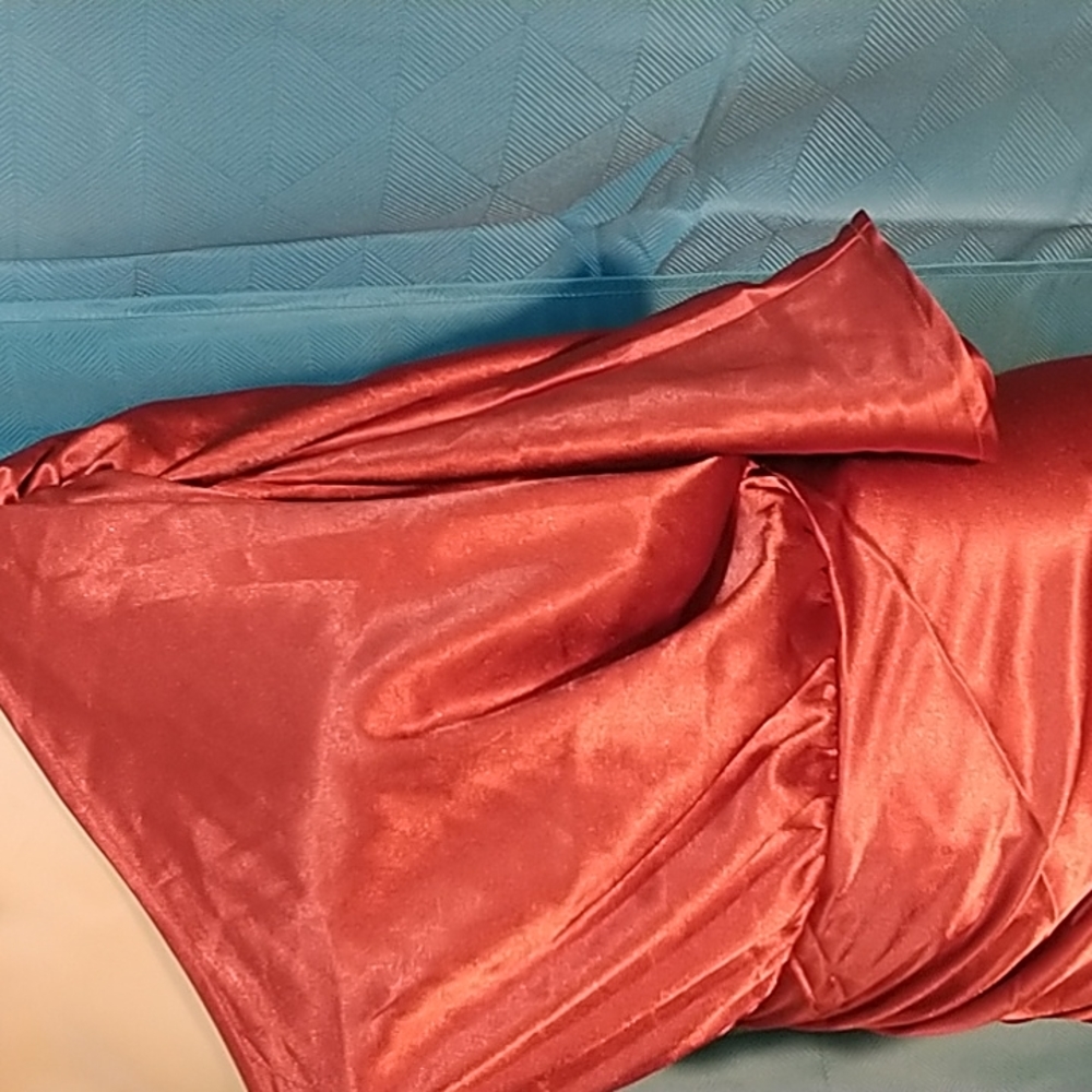Rust Satin Pretty Little Thing Plus Size - Picture 4 of 8